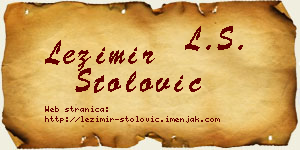 Ležimir Stolović vizit kartica